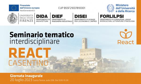 Seminario Tematico Interdisciplinare Giornata inaugurale 20 luglio 2023.